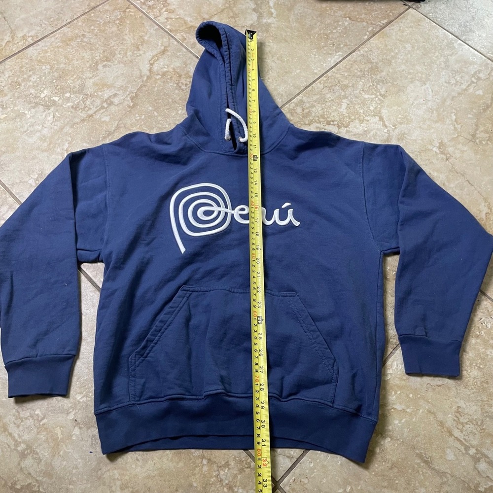 Peru Souvenir Hoodie Pullover Embroidered Travel Sweatshirt Small - Picture 4 of 7